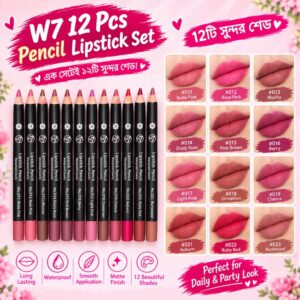 W7 12 Pcs Pencil Lipstick Set